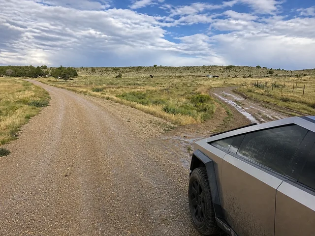 the correct line through the fork on Yampa Bench Road in Dinosaur National Monument.