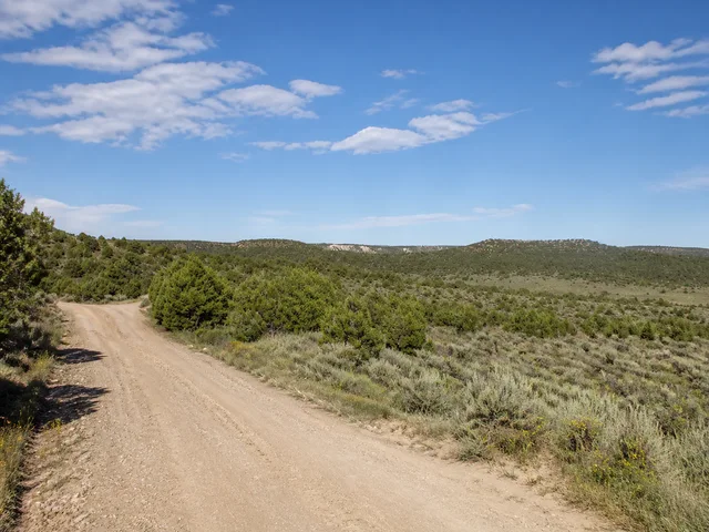 the open bench and distant ridges on Yampa Bench Road in Dinosaur National Monument.