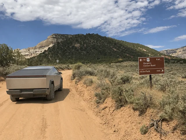the Echo Park Road approach on Yampa Bench Road in Dinosaur National Monument.