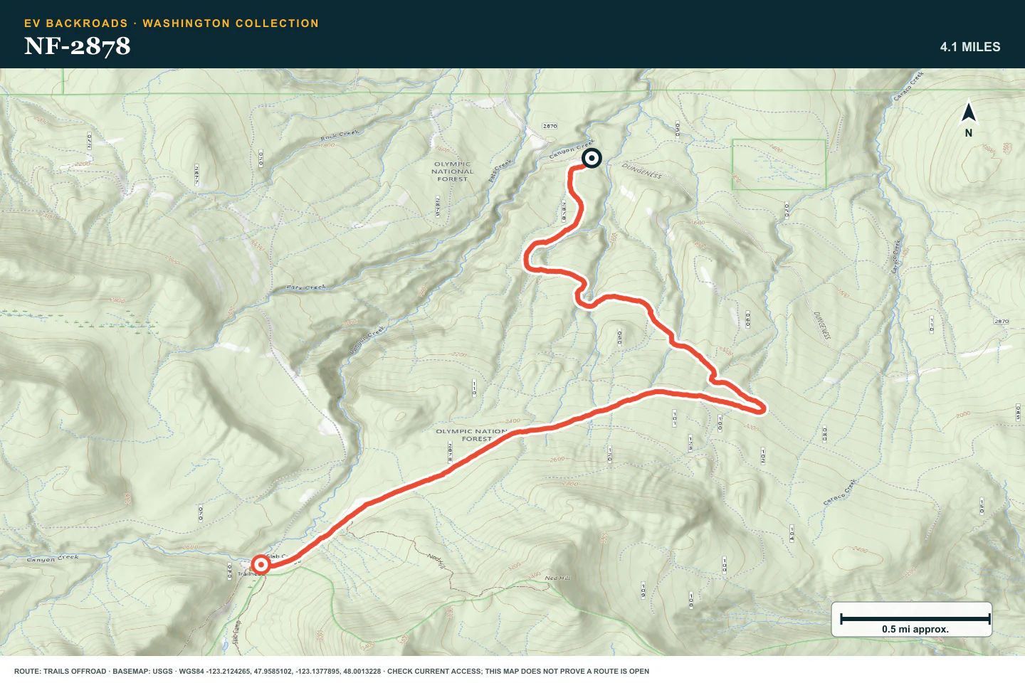 Topographic route map for NF-2878