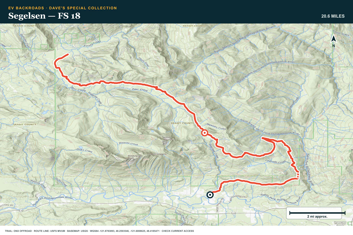 Topographic route map for Segelsen — FS 18