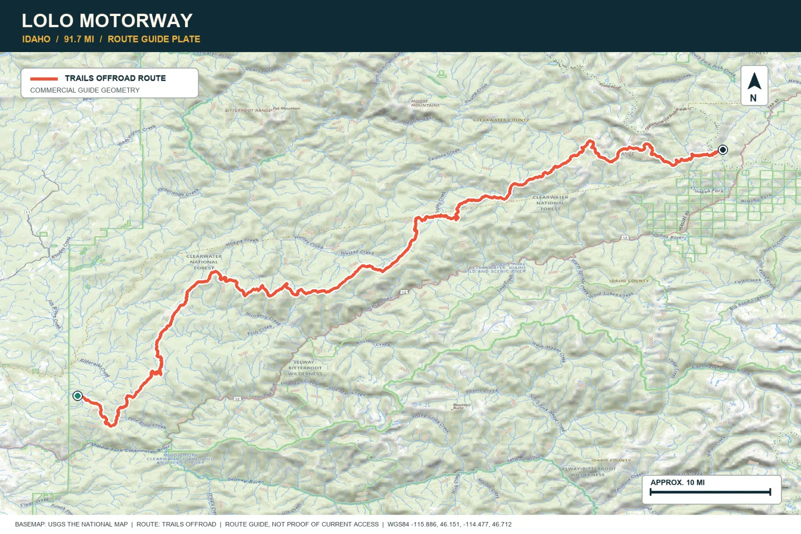Topographic route map for Lolo Motorway