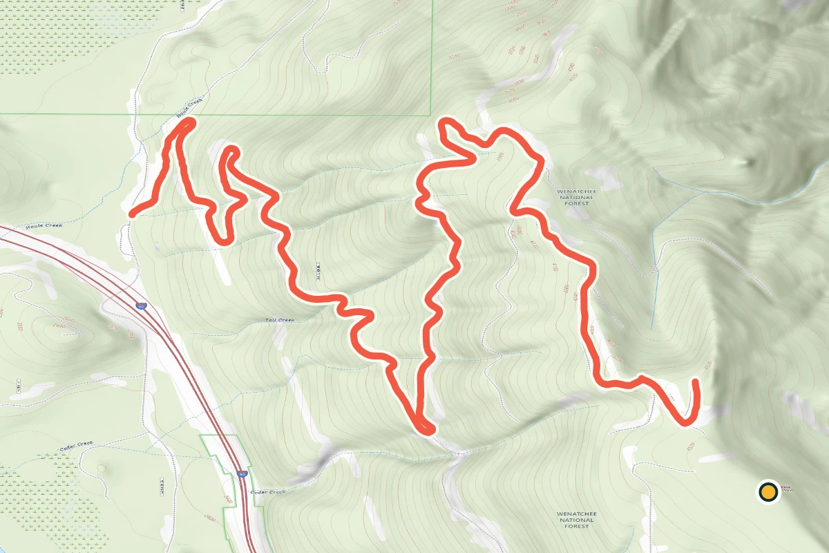 USGS topographic map of the road climbing Amabilis Mountain