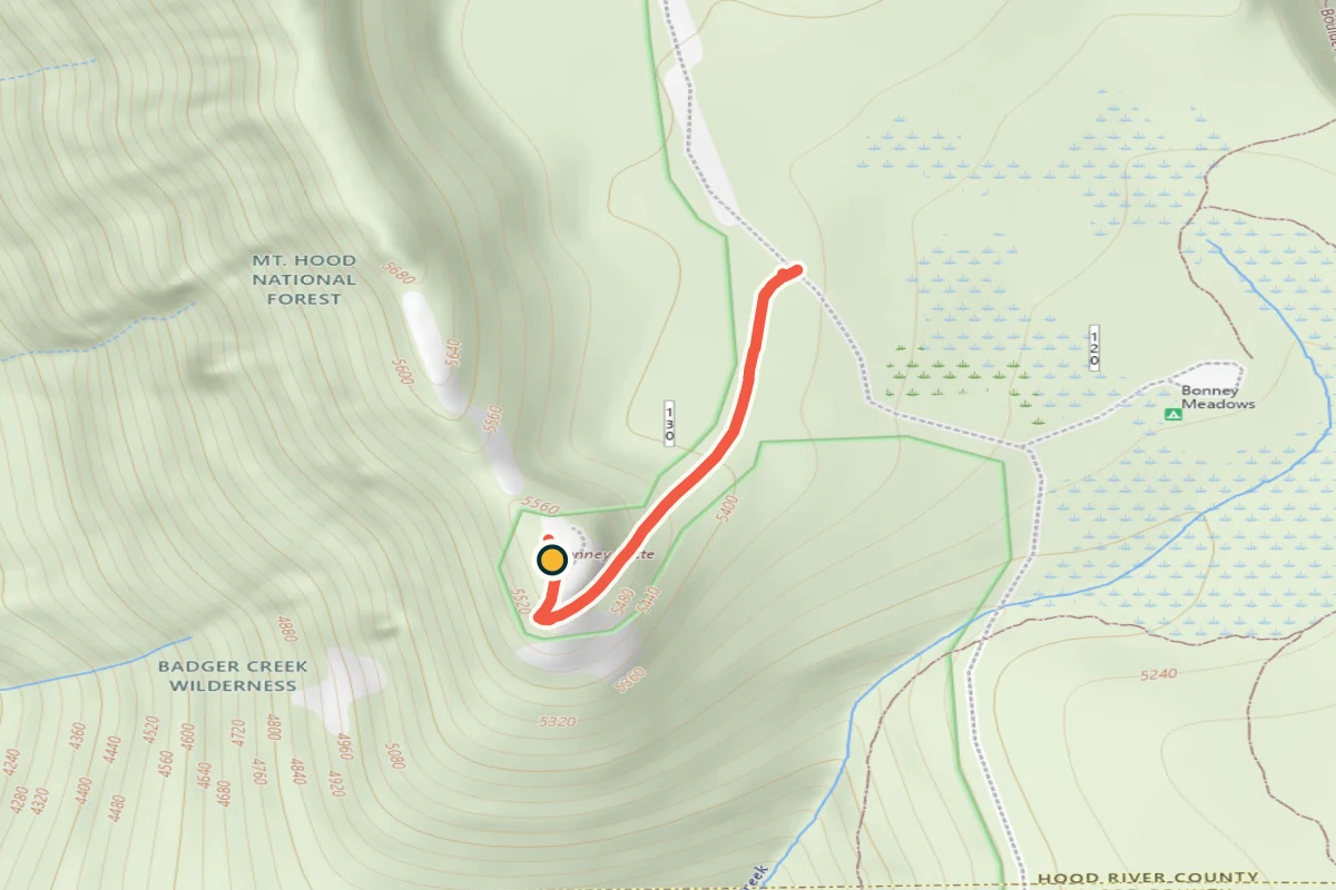 USGS topographic map of the spur to Bonney Butte