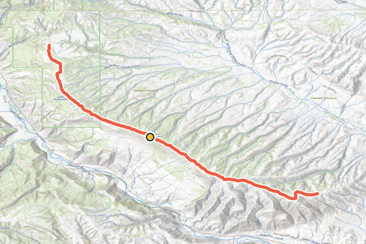 USGS topographic map of the Cleman Mountain ridge road