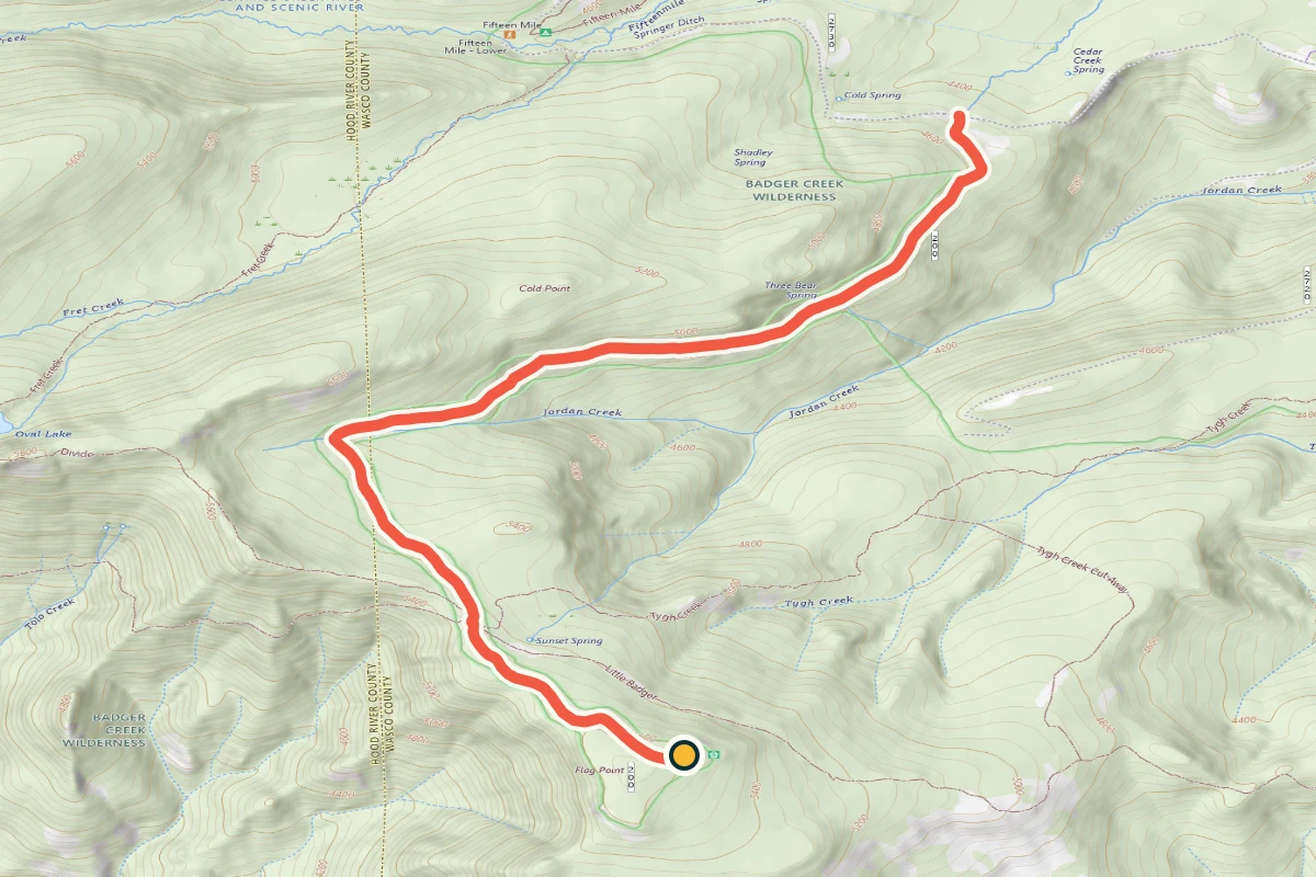 USGS topographic map of the exact Flag Point Lookout Road