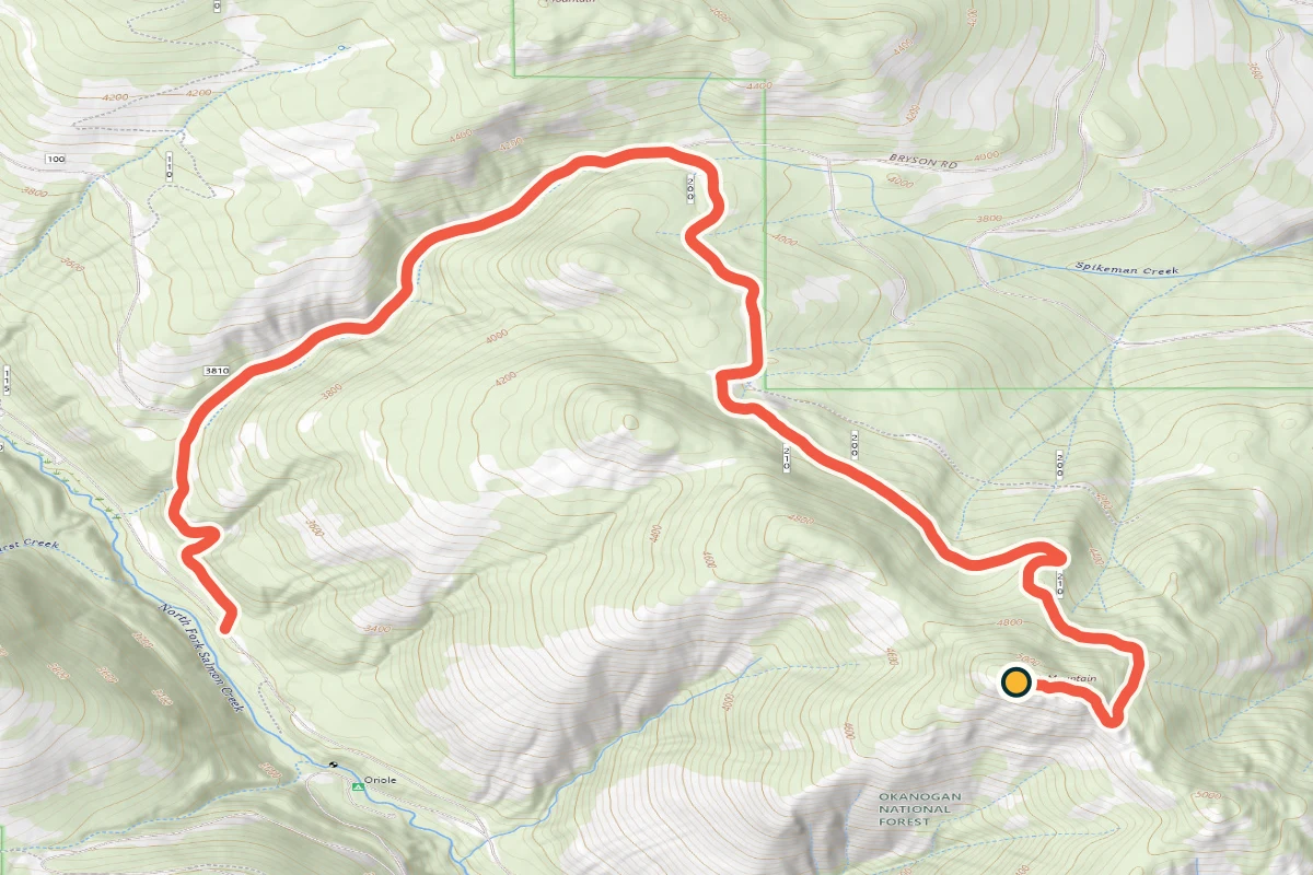 USGS topographic map of the spur to Funk Mountain Lookout
