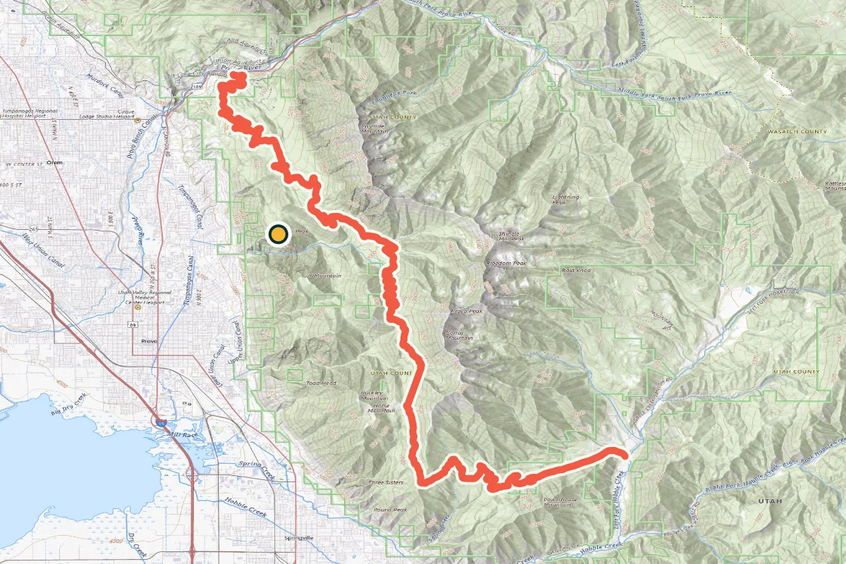 USGS topographic map of the road across the shoulder below Kyhv Peak