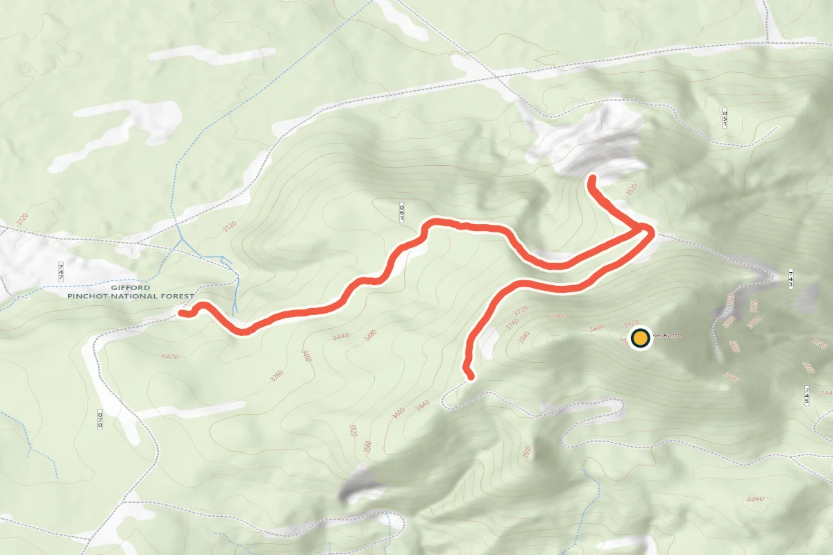 USGS topographic map of the spur beneath Mann Butte