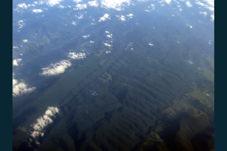 Wind-shaped spruce forest and open summit terrain at Spruce Knob, West Virginia.