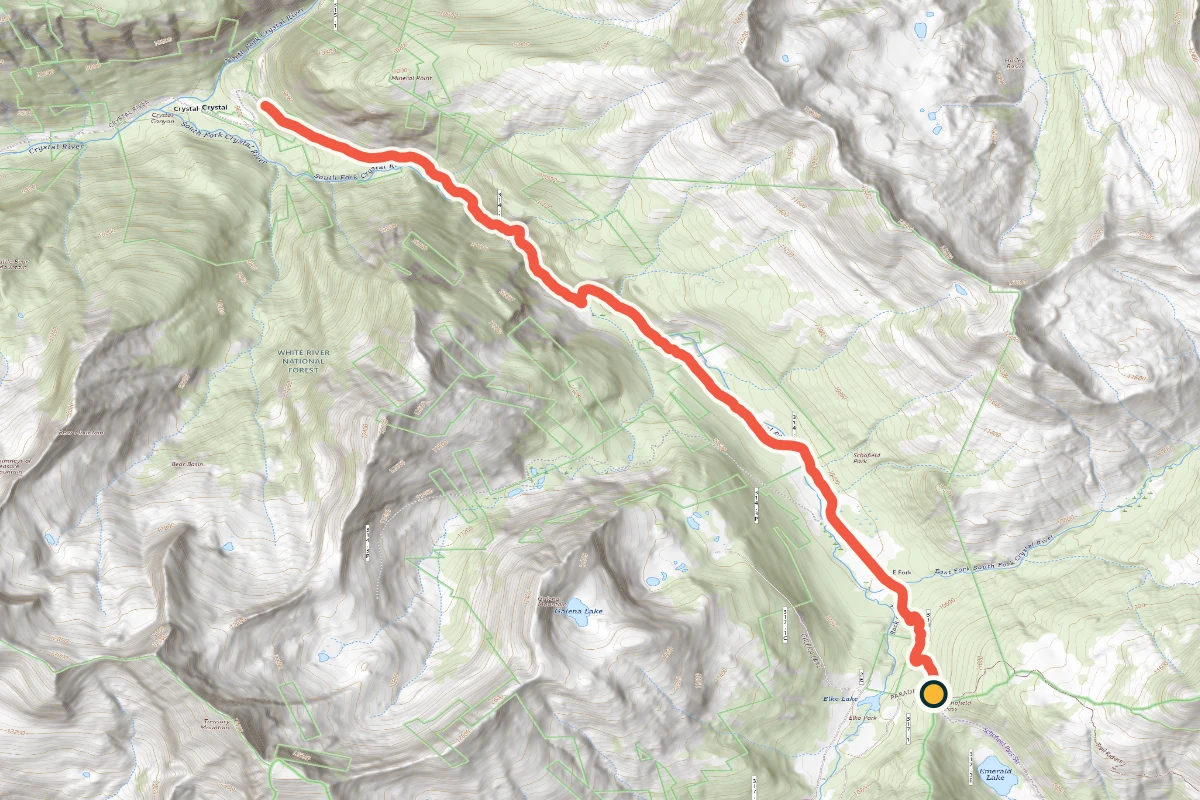 USGS topographic map of the exact Schofield Pass route above Devil's Punchbowl gorge